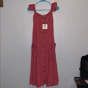 Flutter Midi Dress Rose Small